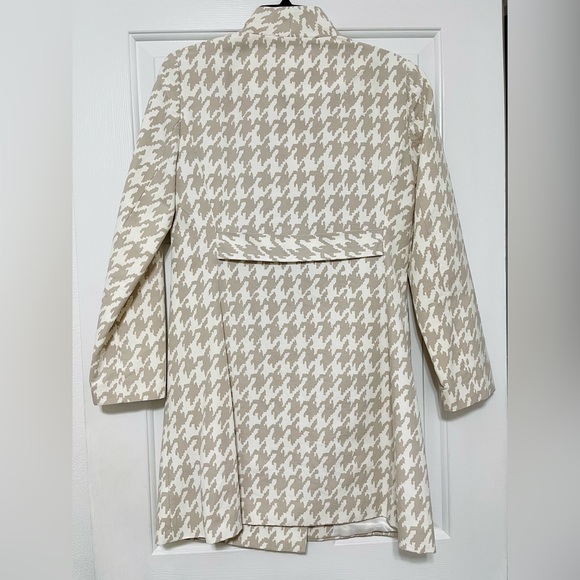 Banana Republic Cream Beige Houndstooth Women's Coat size S - Picture 2 of 7